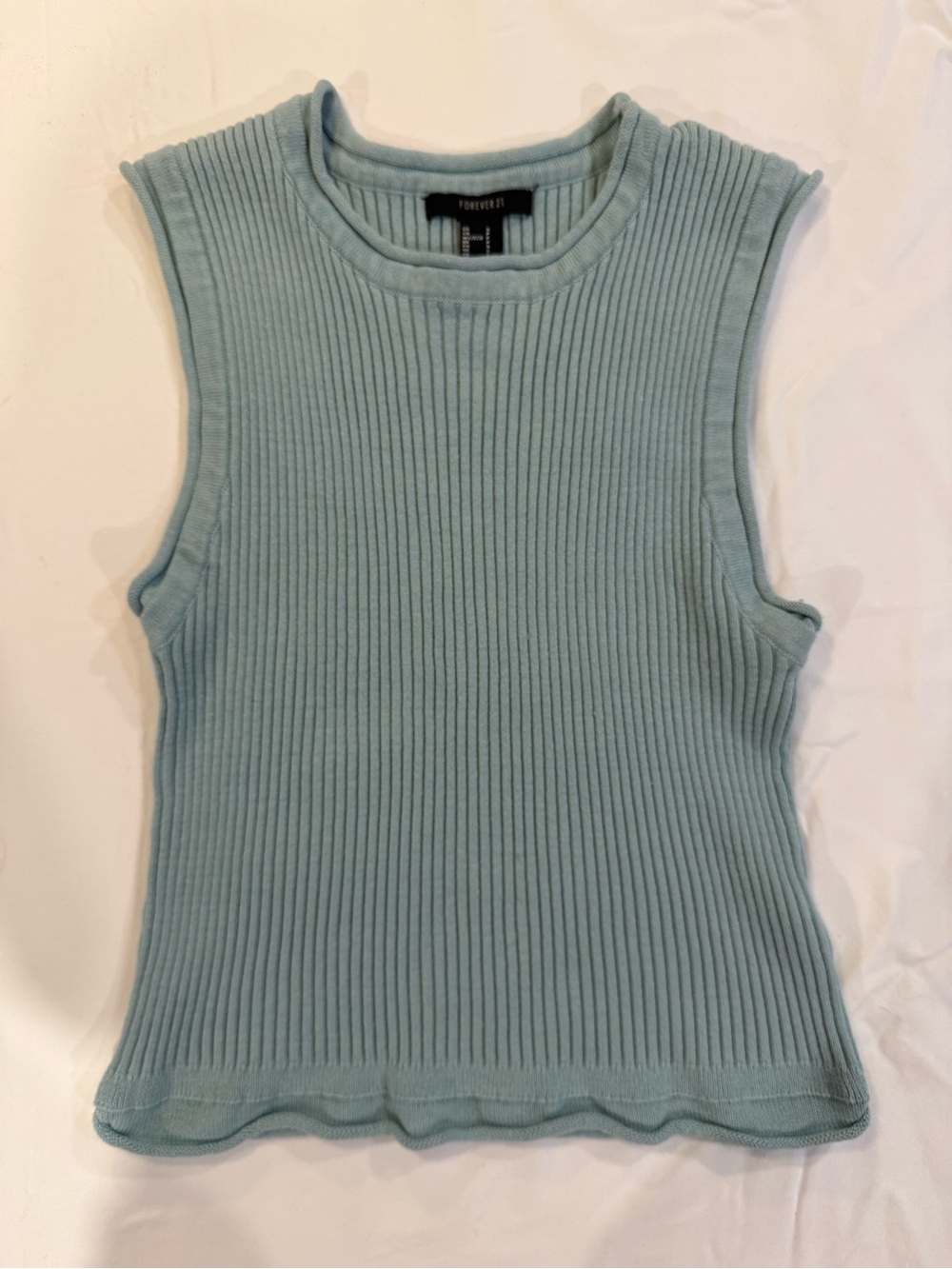 Forever 21 Ribbed Sleeveless Tank — Pastel Blue
